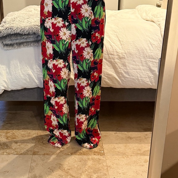 Veronica Beard Grigore Pants Floral High Rise Tuxedo Wide Leg Palazzo / 6 - Picture 11 of 12